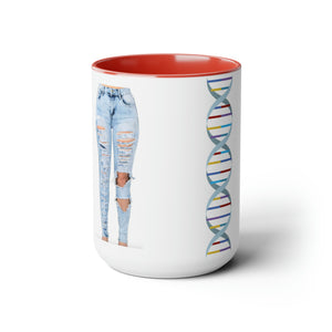 There will be no patch on these genes - Two-Tone Coffee Mugs, 15oz